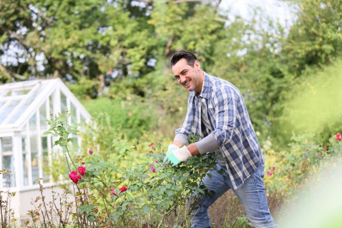 Hard landscaping features for a Chase Cross garden